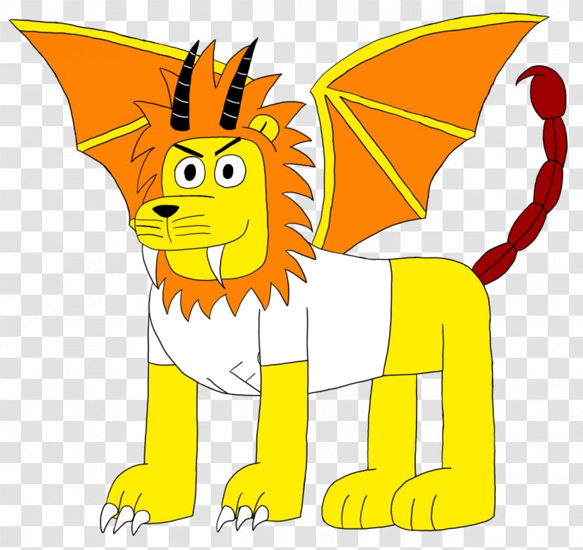 Clip Art Illustration Line Cartoon Character - Fictional - Manticore Map Transparent PNG