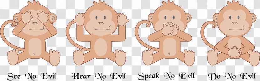 The Evil Monkey Three Wise Monkeys - Heart - Man Transparent PNG