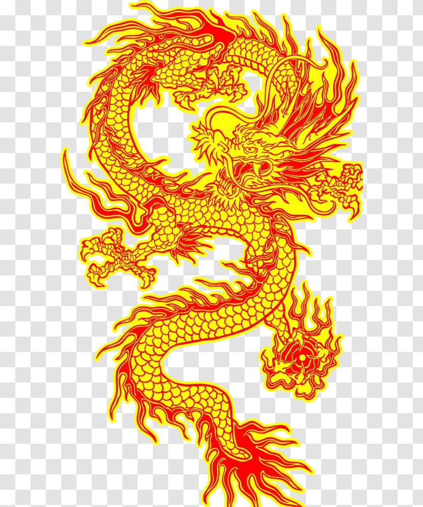 Tattoo Chinese Dragon Illustration - Orange Transparent PNG