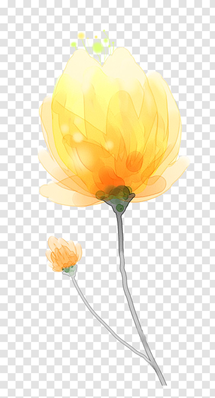 Watercolor Painting Yellow Computer Software - Cut Flowers - Hand-painted Flower Decoration Pattern Transparent PNG