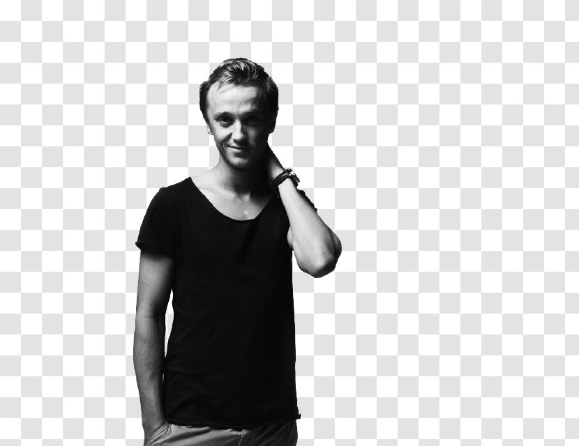 Tom Felton Draco Malfoy Harry Potter And The Philosopher's Stone Deathly Hallows Black White - Model Transparent PNG