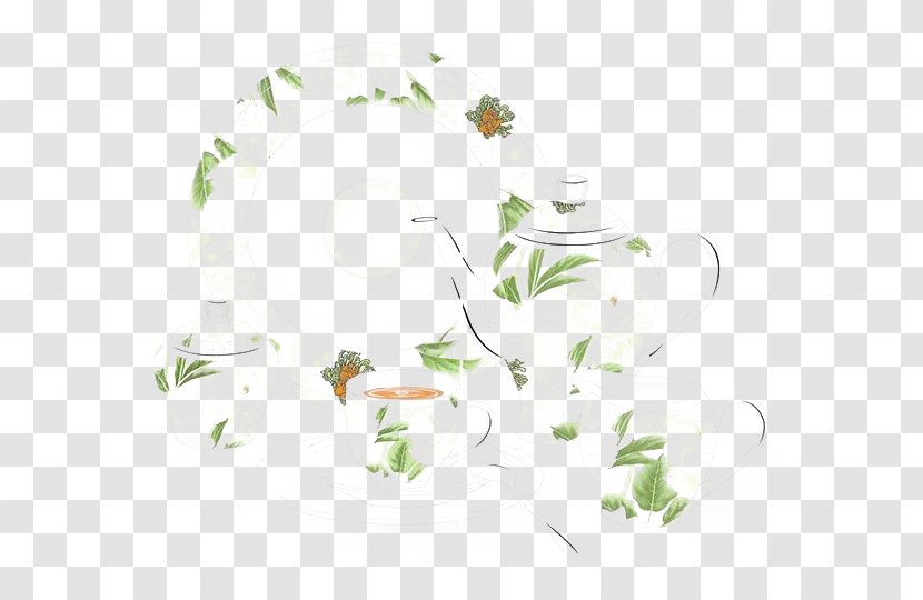 Teaware Green Teapot Pattern - Textile Printing - Tea With Transparent PNG