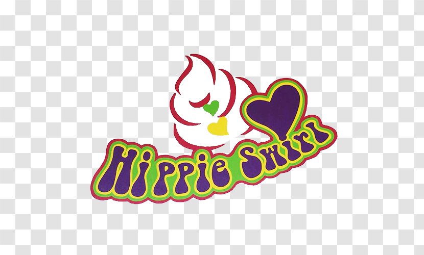 Hippie Swirl Ice Cream Parlor Frozen Yogurt - Text Transparent PNG