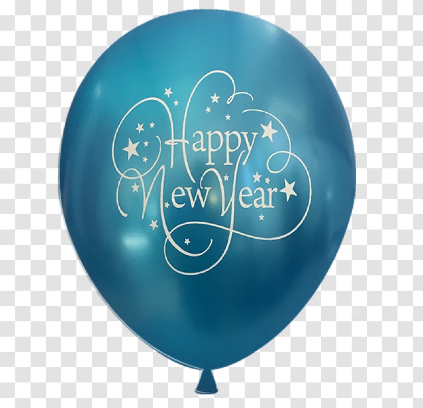 Balloon Metallic Color Inch Gold - Cartoon - New Year Blue Transparent PNG