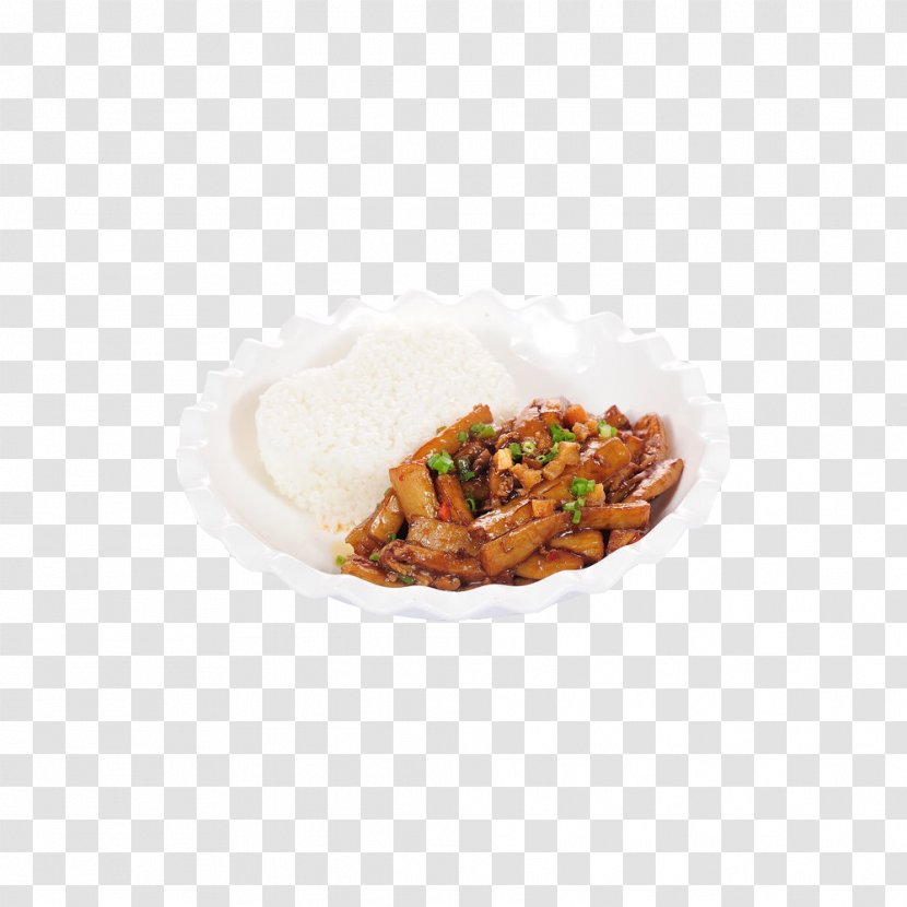 Dish Fried Eggplant With Chinese Chili Sauce Flavor - Cooked Rice - Fish-flavored Transparent PNG
