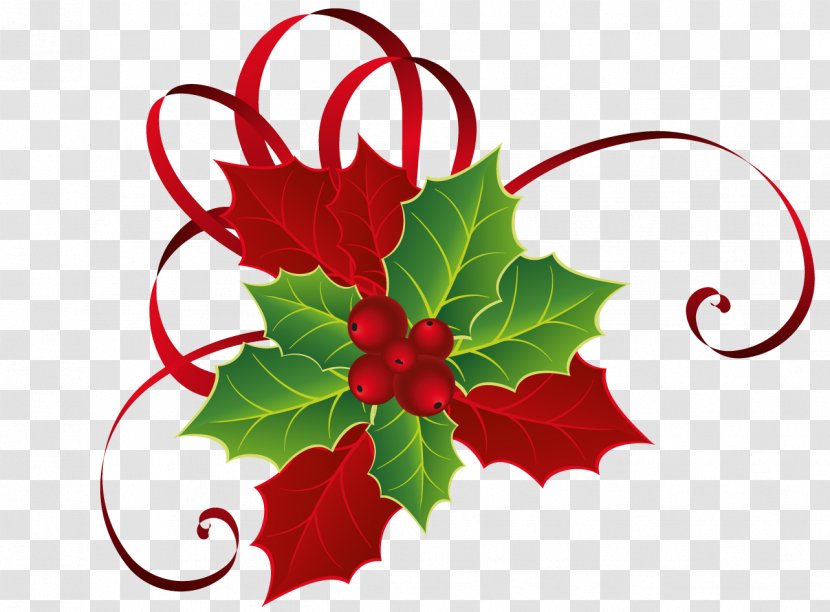 Holly Mistletoe Christmas Clip Art - Joulukukka - Cliparts Transparent PNG