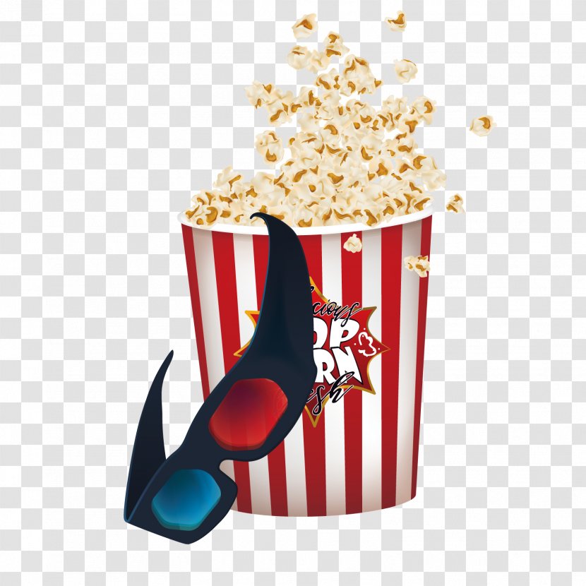 Popcorn 3D Film - Vector To Watch Movies Transparent PNG
