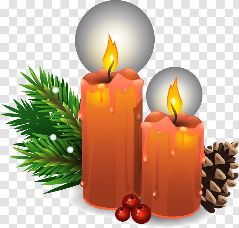 Orange Candle Christmas Ornament - Cone Transparent PNG