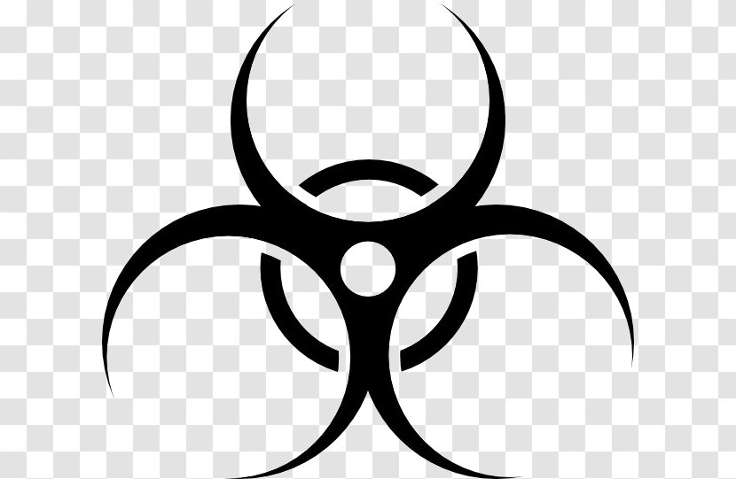 Biological Hazard Symbol Clip Art Sign - Blackandwhite Transparent PNG