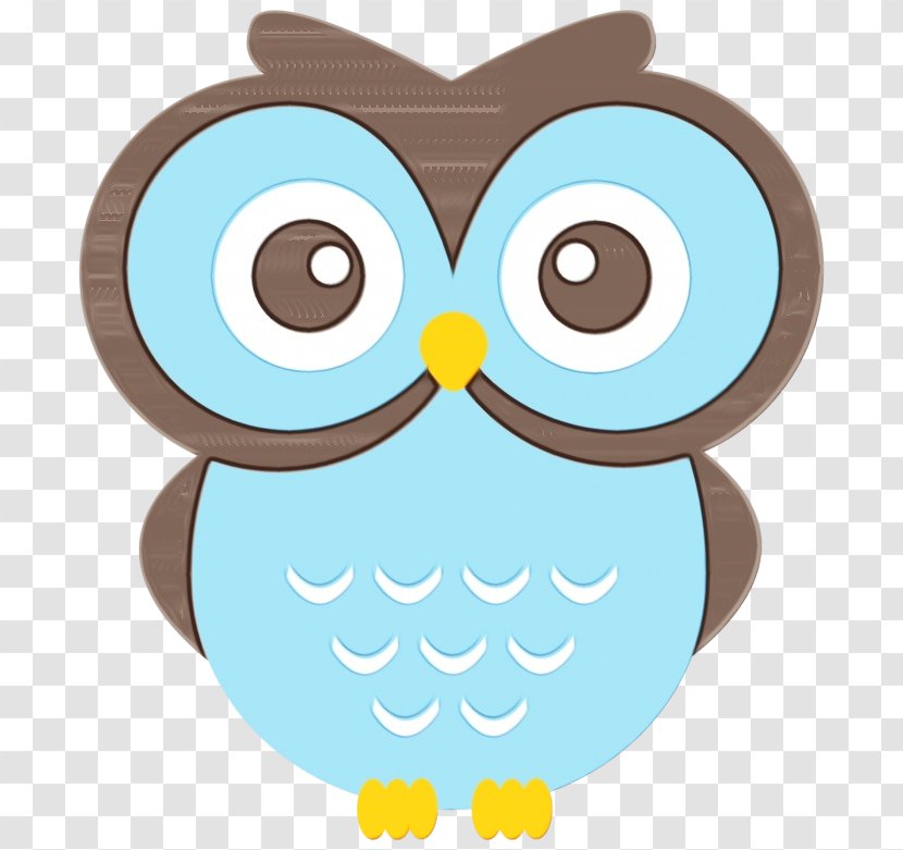 Watercolor Cartoon - Turquoise - Teal Bird Of Prey Transparent PNG