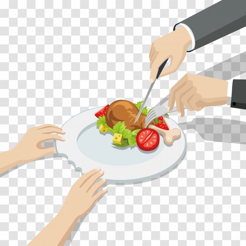 Chicken Thighs Illustration - Fork - Enjoy The Food Business Men And Women Transparent PNG