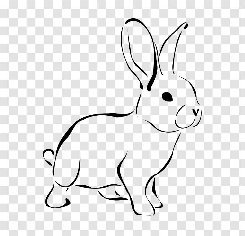 White Rabbit Easter Bunny Hare Clip Art - Black And - Nd Cliparts Transparent PNG