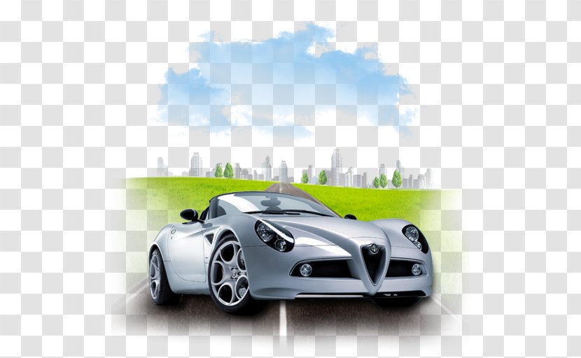 Alfa Romeo 8C Competizione Spider Car - White Sports Transparent PNG