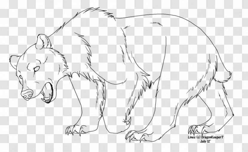 Bear Line Art Coloring Book Drawing Sketch - Printing Transparent PNG