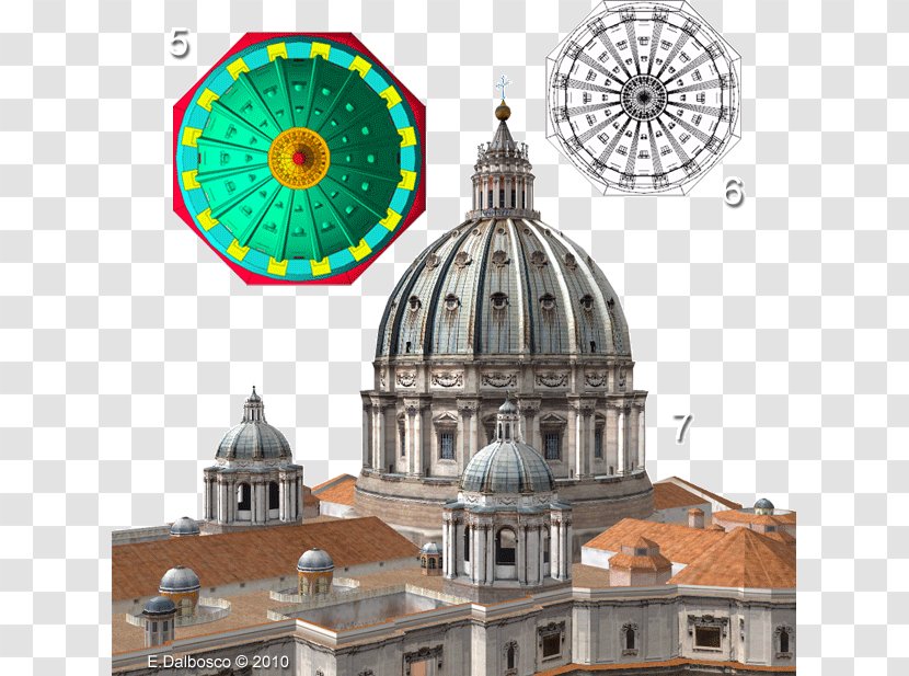 St. Peter's Basilica Dome Cathedral Architecture - Bernini Transparent PNG