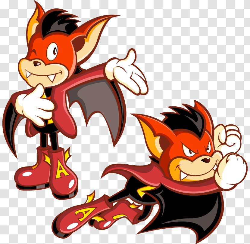 Aero The Acro-Bat Super Nintendo Entertainment System Zero Kamikaze Squirrel Sonic Hedgehog Art - Carnivoran Transparent PNG