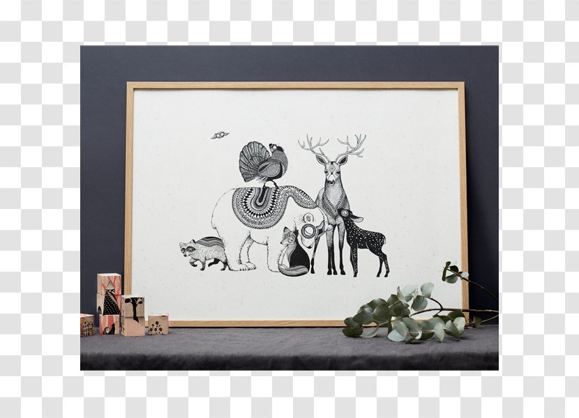 Domdom Poster Picture Frames Graphic Design - Fauna - Woodland Watercolor Transparent PNG