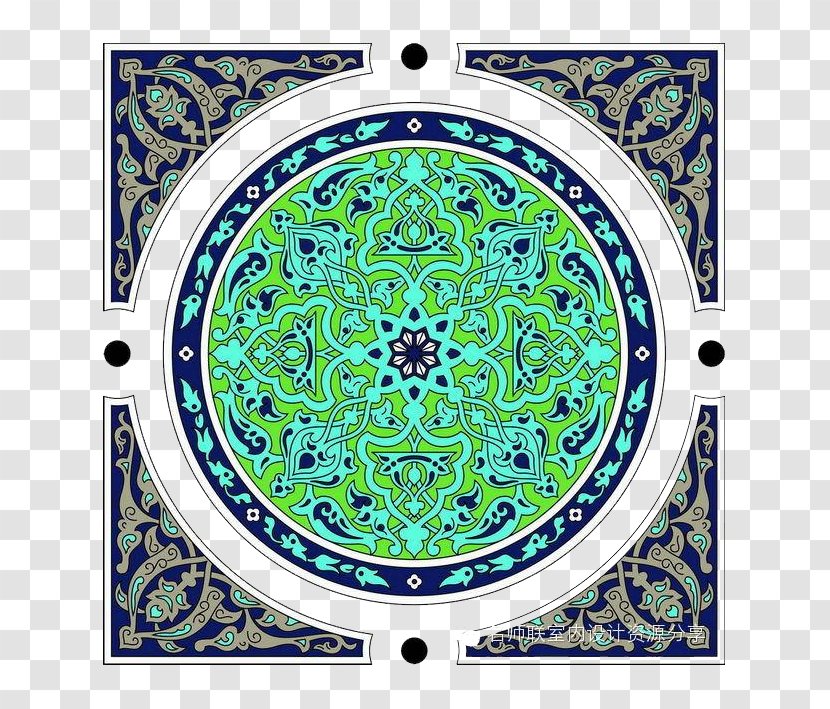 National Dastak Islam - Flower - A Square Carpet Pattern In Islamic Style Transparent PNG