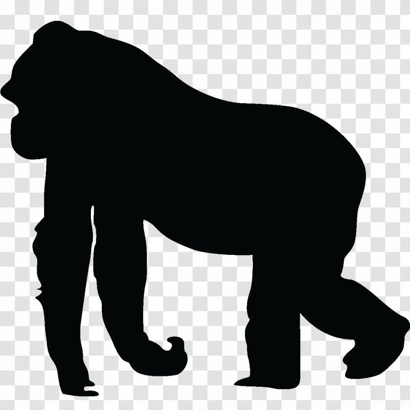Gorilla Silhouette Ape Clip Art - Great - Vector Transparent PNG