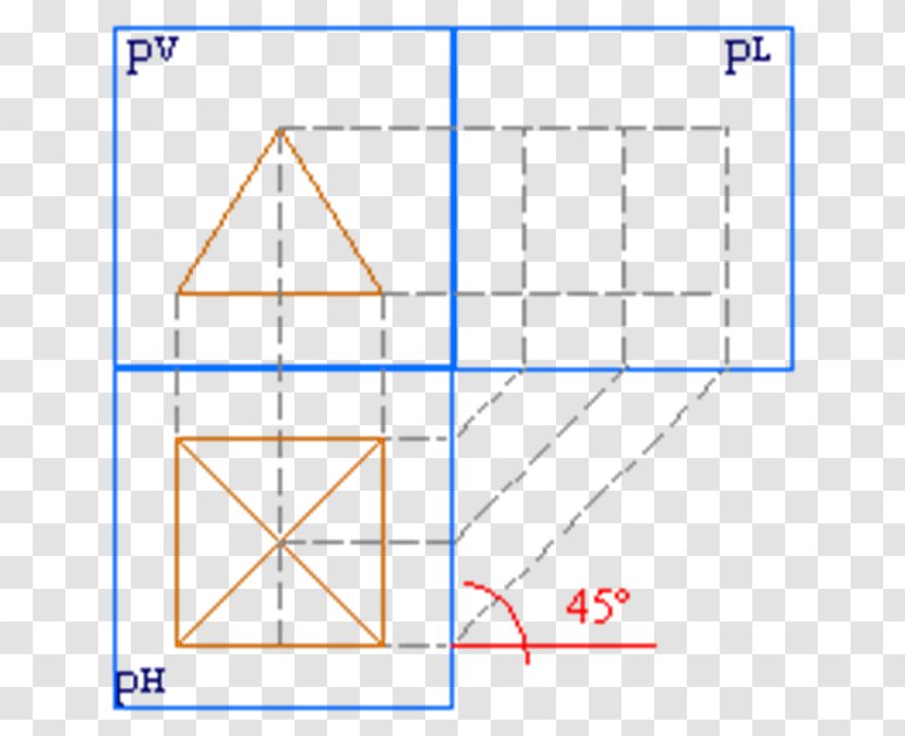 Triangle Point Diagram Orthographic Projection Transparent PNG