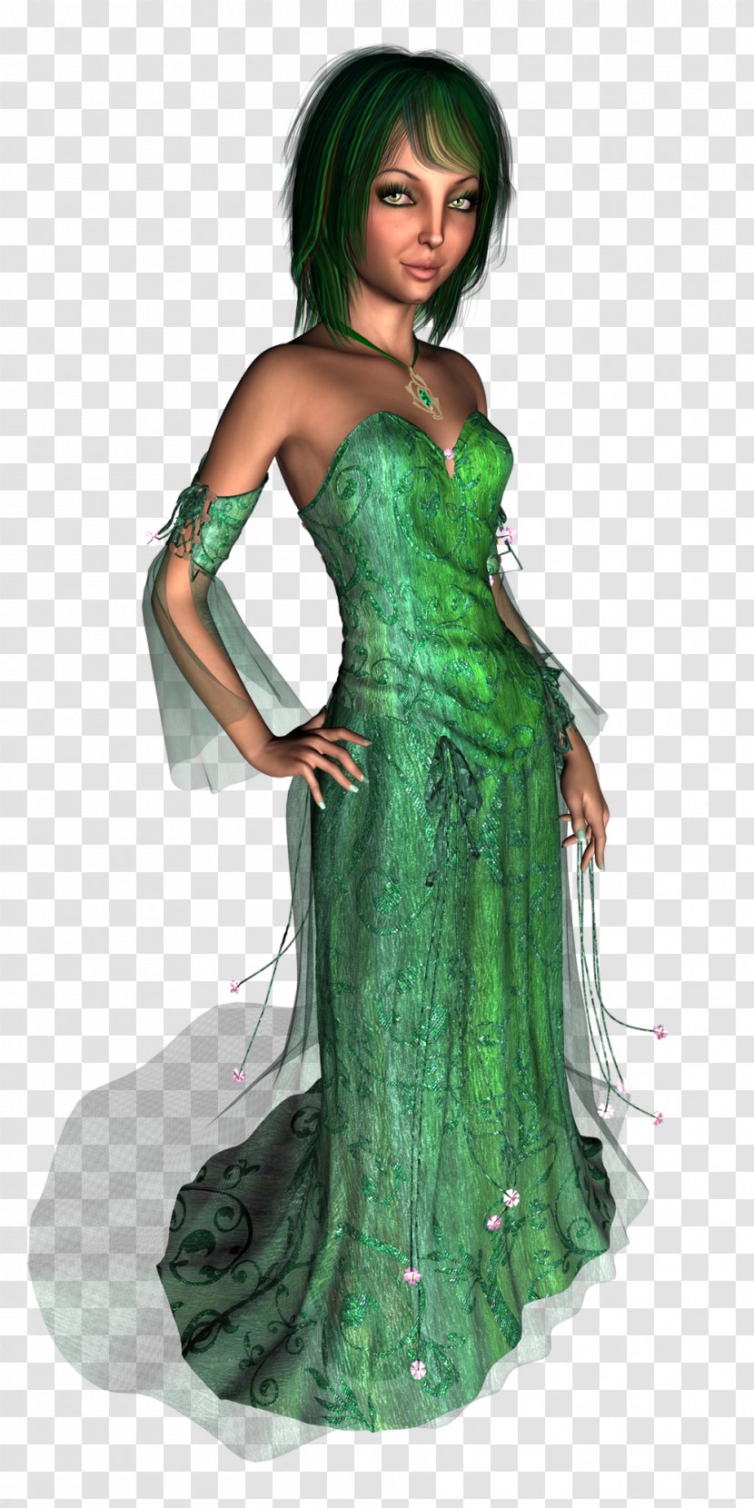 Gown Green Fashion Legendary Creature - Watercolor - Morpheus Pills Transparent PNG