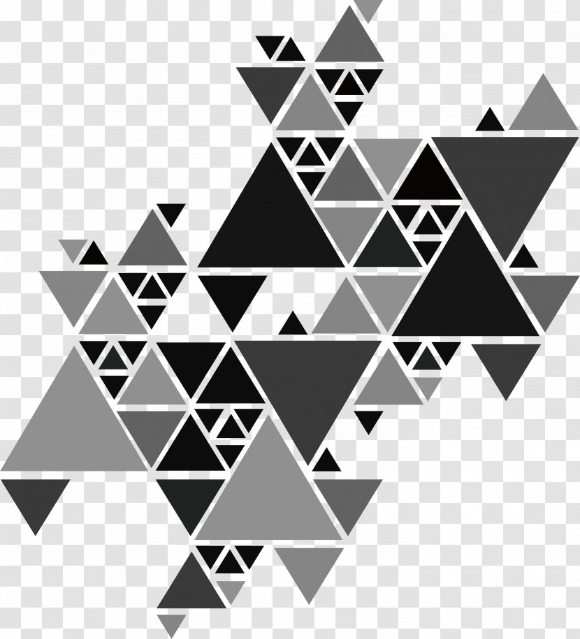 Triangle Grey Geometry Brochure - Gray Puzzle Transparent PNG