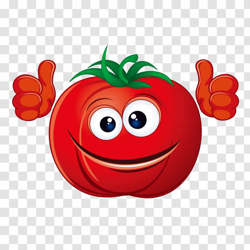 Tomato Smile - Fruit - Smiley Cartoon Red Tomatoes Transparent PNG