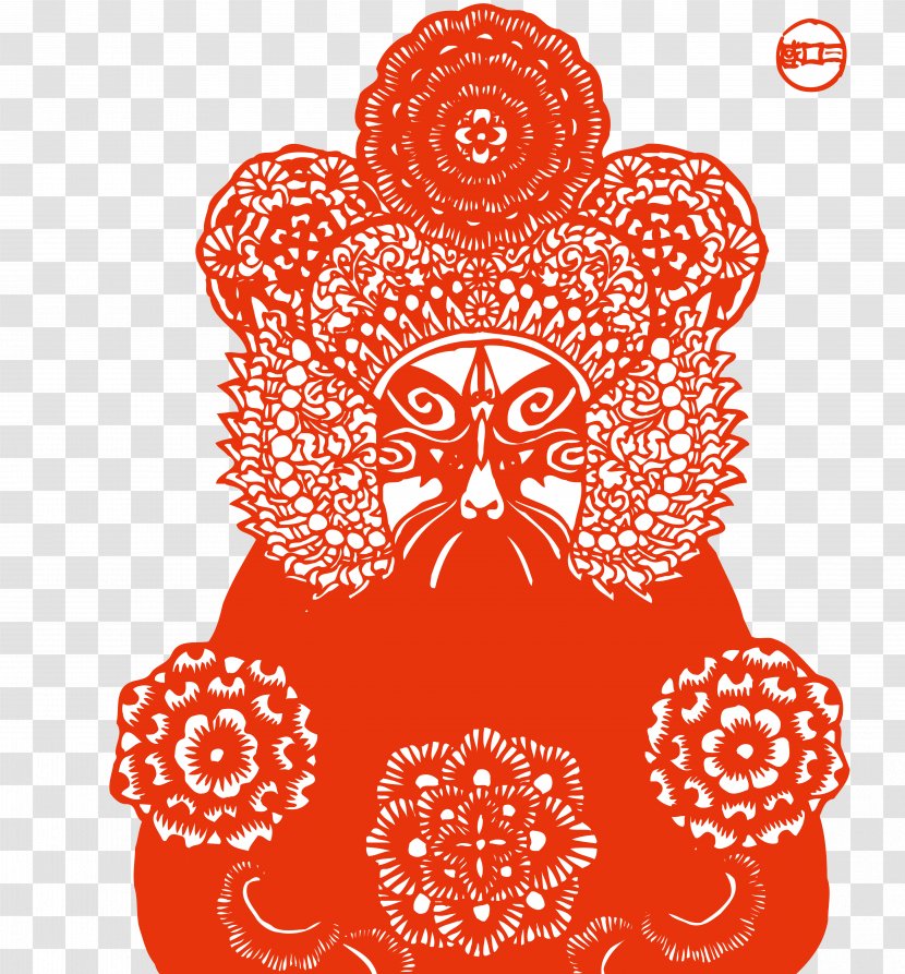 Chinese Paper Cutting Peking Opera Papercutting Double Happiness - Creative Arts - Facebook Transparent PNG