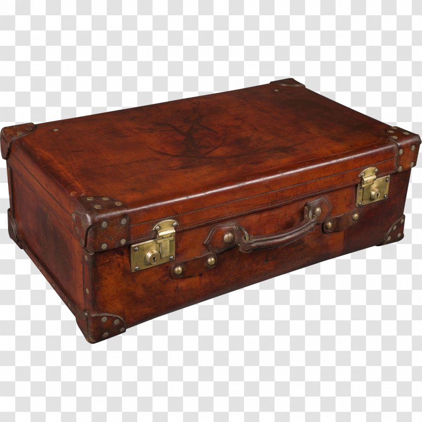 Trunk Furniture 19th Century Suitcase Leather - Brass - Copper Transparent PNG