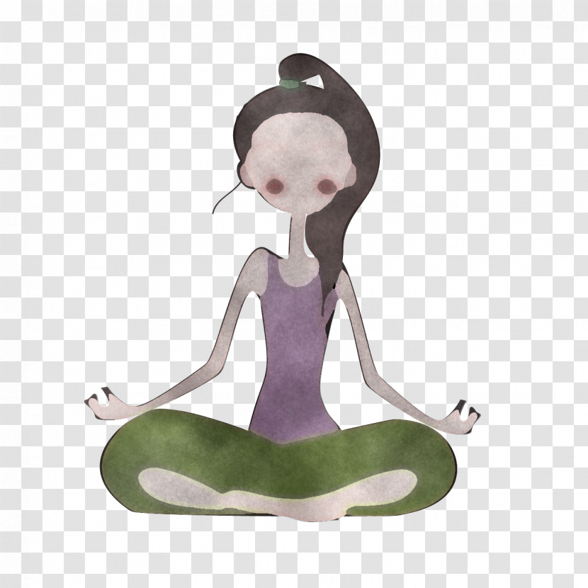 Cartoon Meditation Sitting Animation Figurine Transparent PNG
