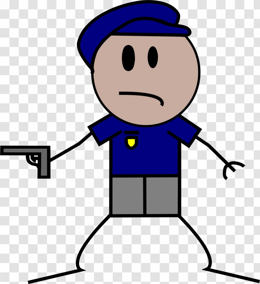 Police Officer Stick Figure Clip Art - Cartoon Transparent PNG