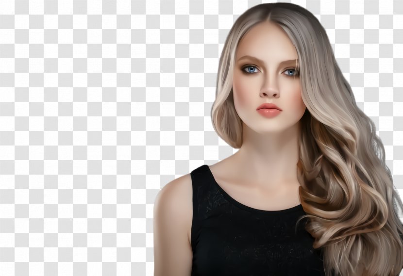 Beauty Hairdresser Hairstyle Model - Long Hair - Eyelash Feathered Transparent PNG