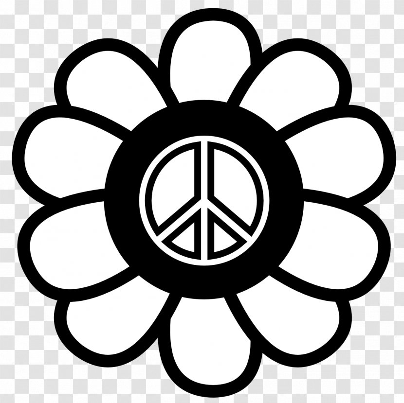 Coloring Book Flower Adult Child - Artificial - Printable Peace Sign Transparent PNG