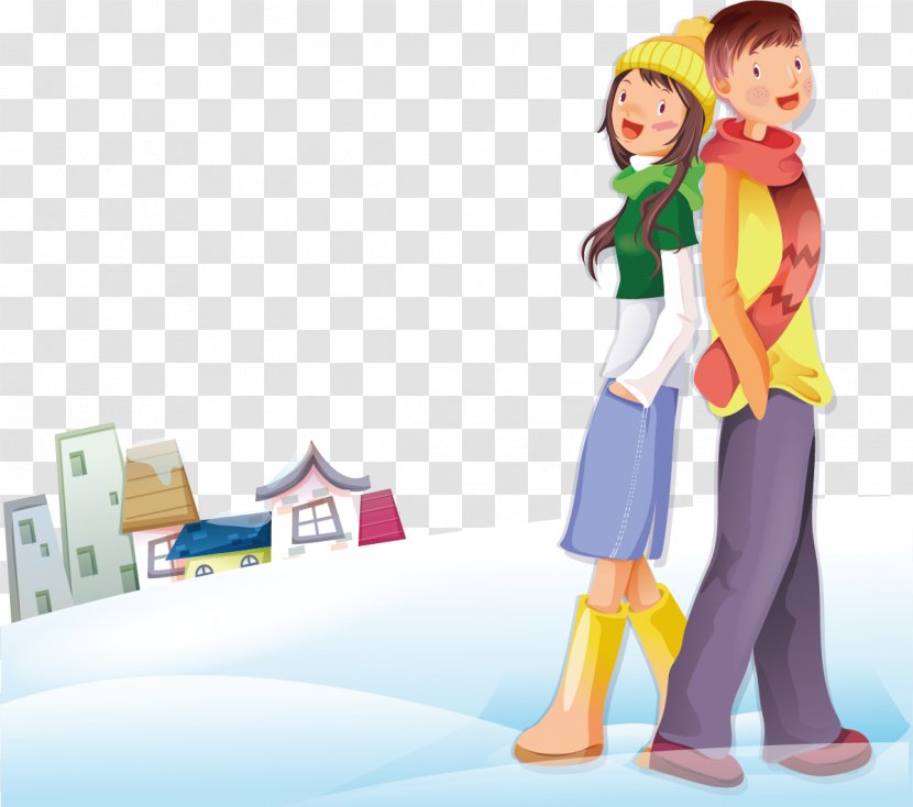 Significant Other Cartoon Romance Illustration - Poster - People Snow House Transparent PNG
