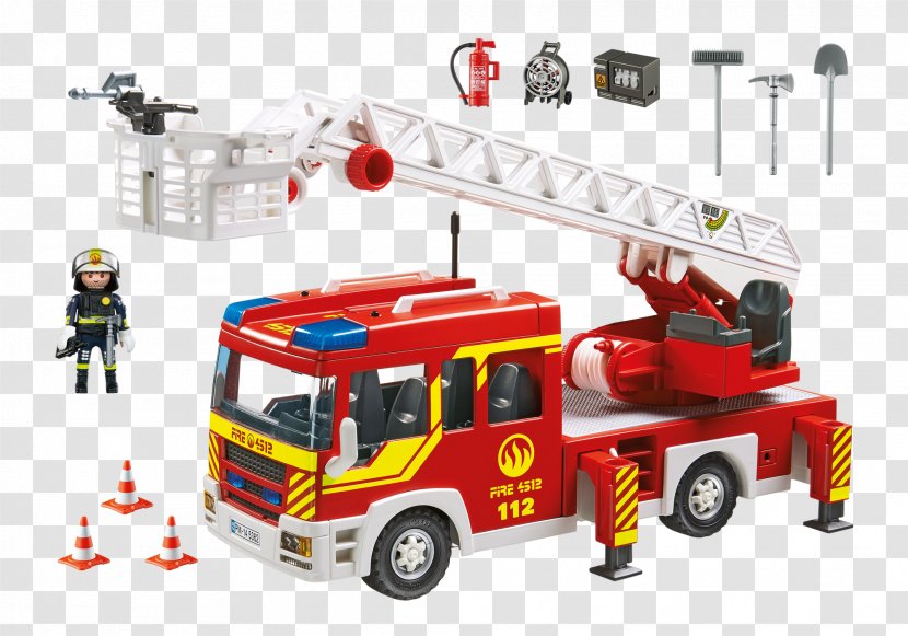 Light Playmobil Toy Fire Department Engine - Emergency Vehicle - Walkie Talkie Transparent PNG