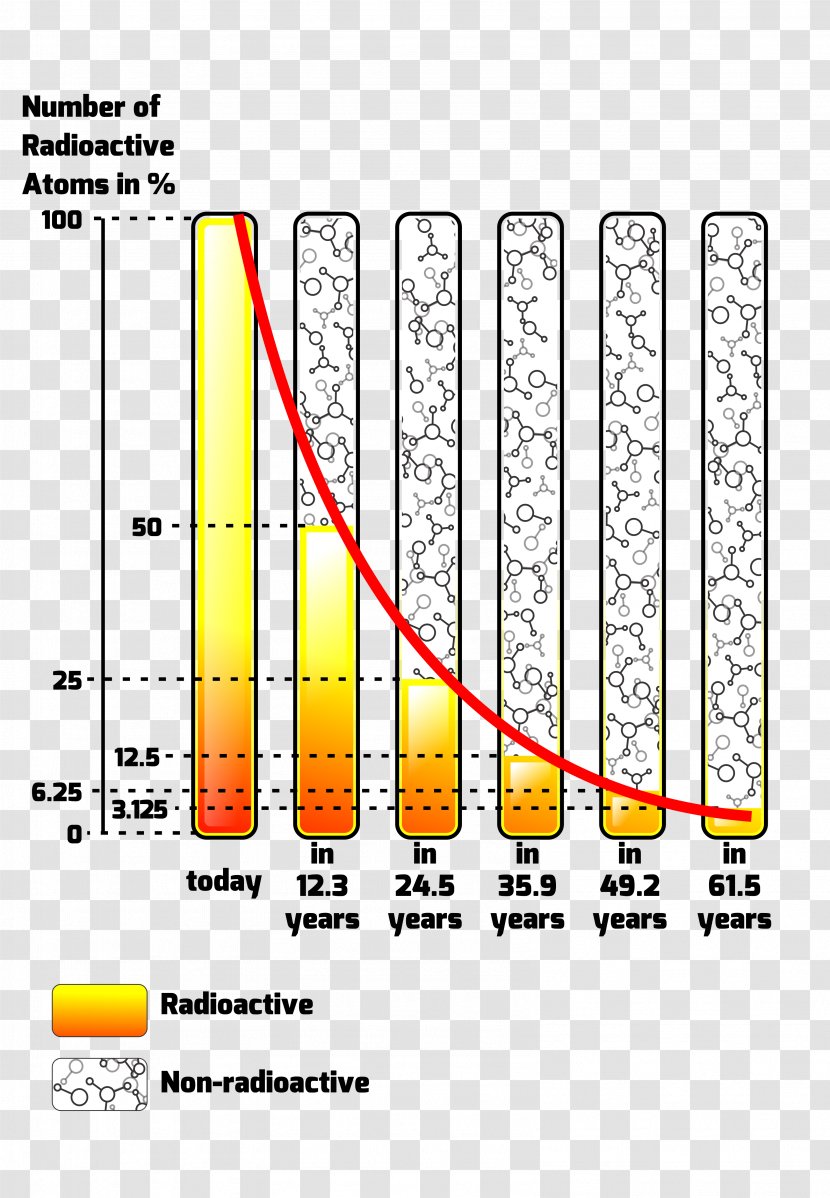 Half-life Exponential Decay Function Radioactive Growth - Nuclear Physics - Warehouse Transparent PNG