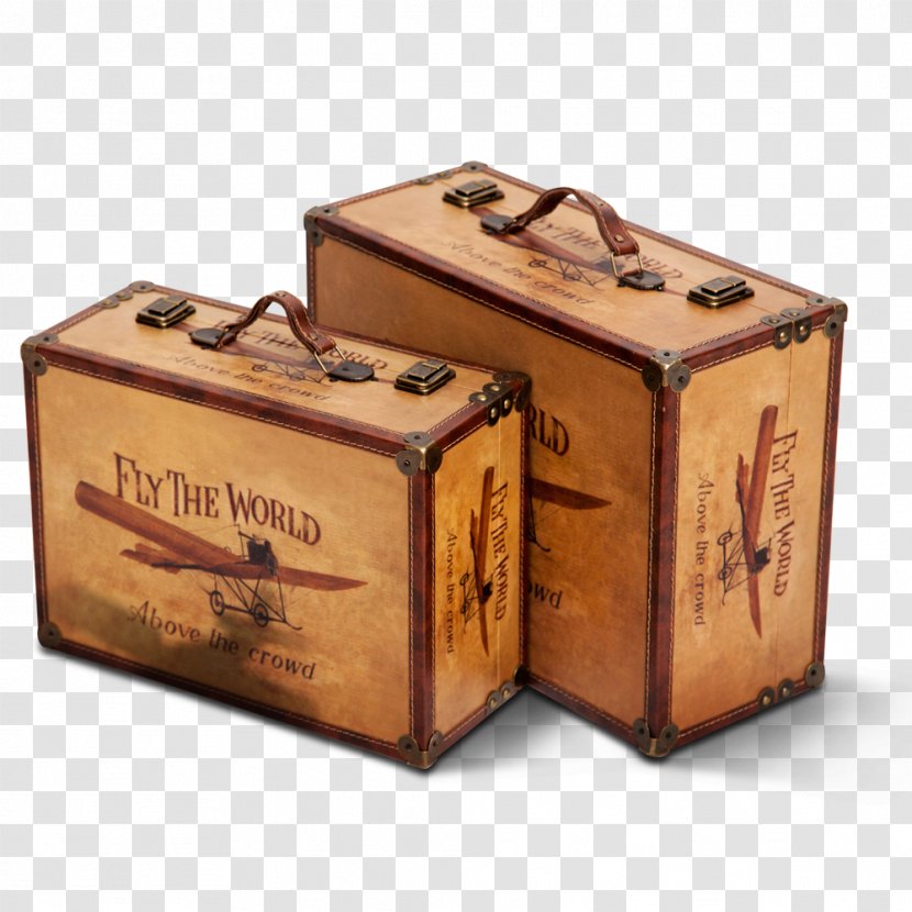 Travel Suitcase Baggage - Wood - Vintage Wooden Box Transparent PNG