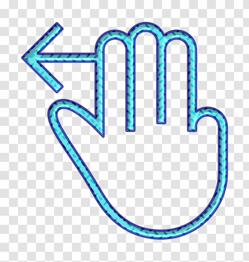 Fingers Icon Gesture Hand - Electric Blue Transparent PNG