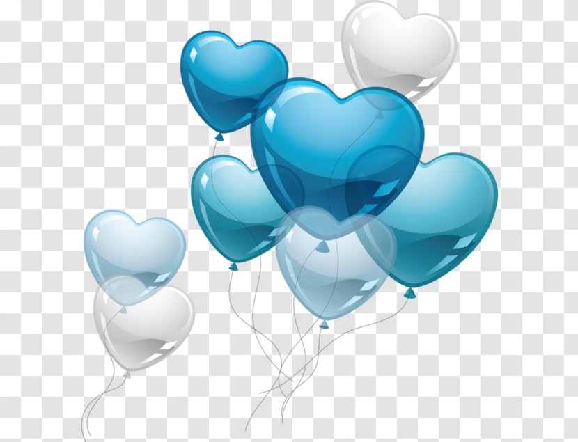 Heart Balloon Valentines Day Clip Art - Turquoise - Love Blue Balloons Transparent PNG