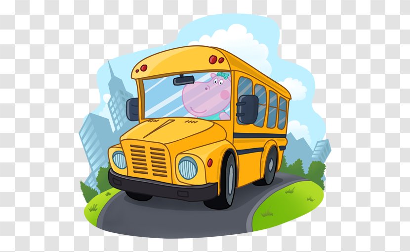 Kids School Bus Adventure Driver - Here Comes The Transparent PNG