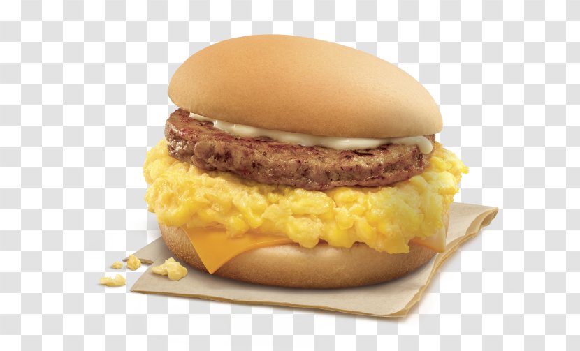 Hamburger Breakfast Sandwich Fast Food Cheeseburger - Scrambled Eggs Transparent PNG