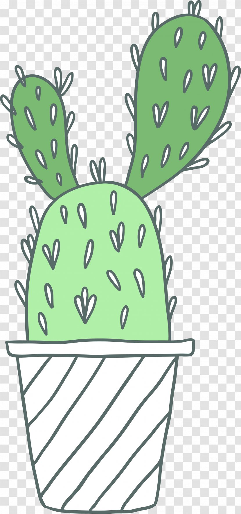 Cartoon Cactaceae Clip Art - Potted Cactus Transparent PNG