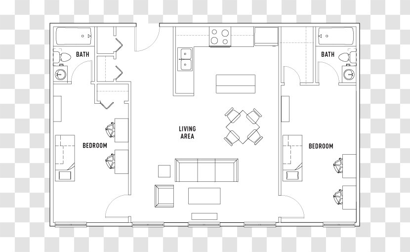 Floor Plan Line Pattern - White Transparent PNG