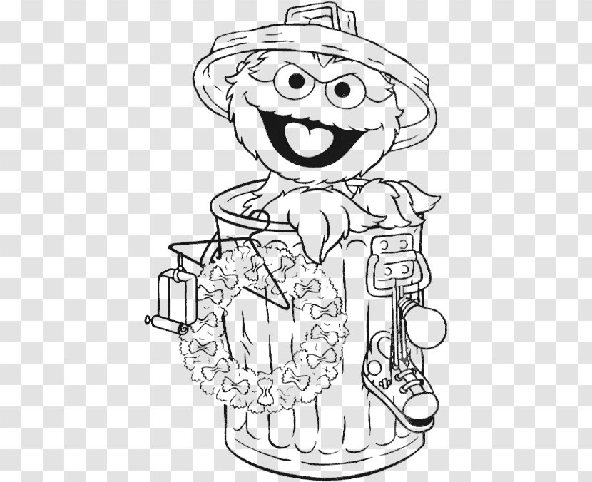 Oscar The Grouch Elmo Big Bird Coloring Book Drawing - Heart Transparent PNG