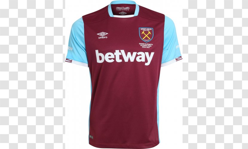 Sports Fan Jersey West Ham 2016-2017 Home Shirt T-shirt United F.C. - Active Transparent PNG