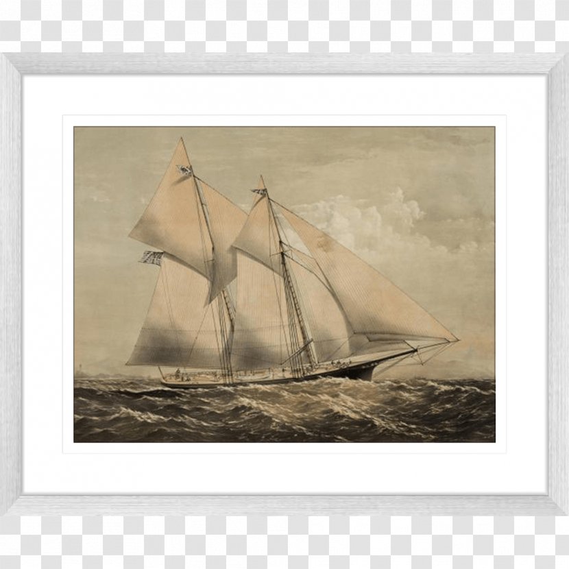 Schooner Brigantine Clipper Fluyt - Baltimore - Watercolor Sailing Boat Transparent PNG