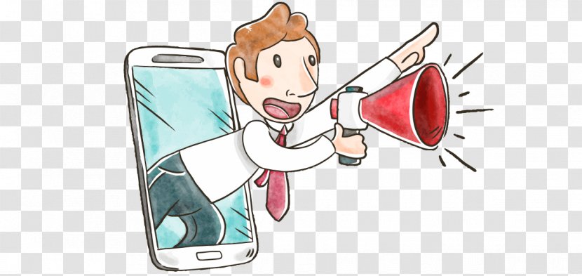 Digital Marketing Background - Cartoon - Megaphone Transparent PNG