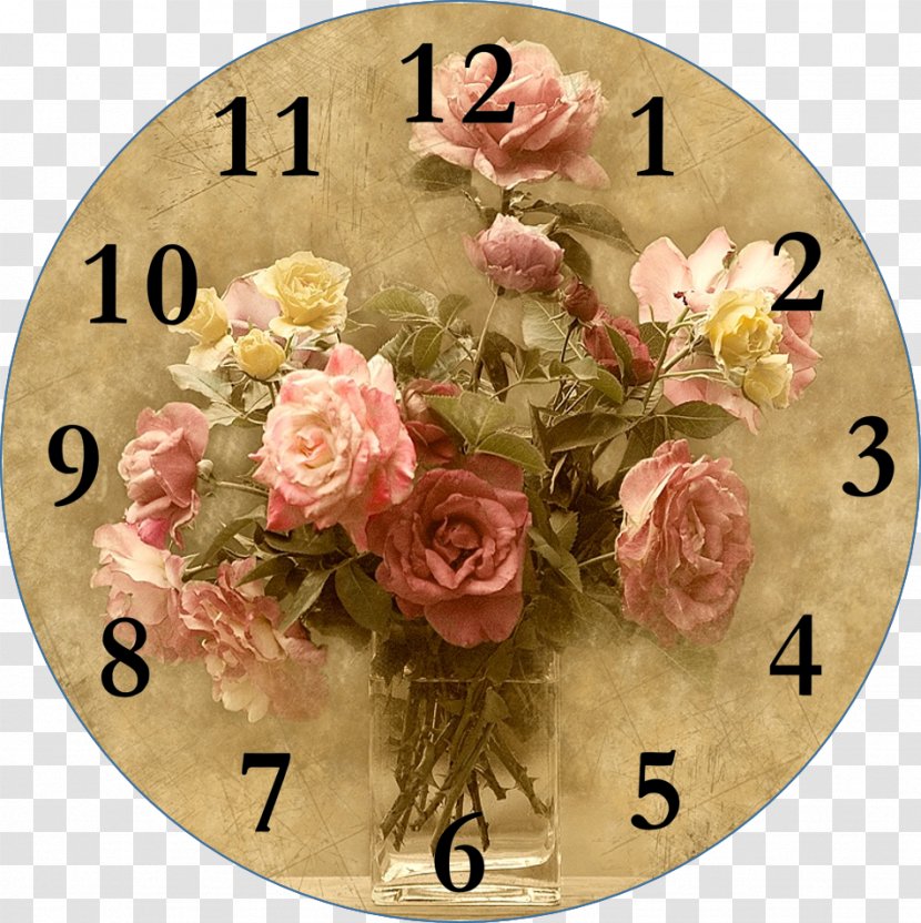 Clock Face Decorative Arts Decoupage Picture Frames - Flora Transparent PNG