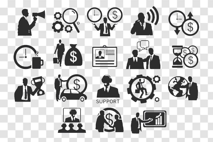 Businessperson Silhouette Icon - Communication - 18 Models Of Business Man Transparent PNG