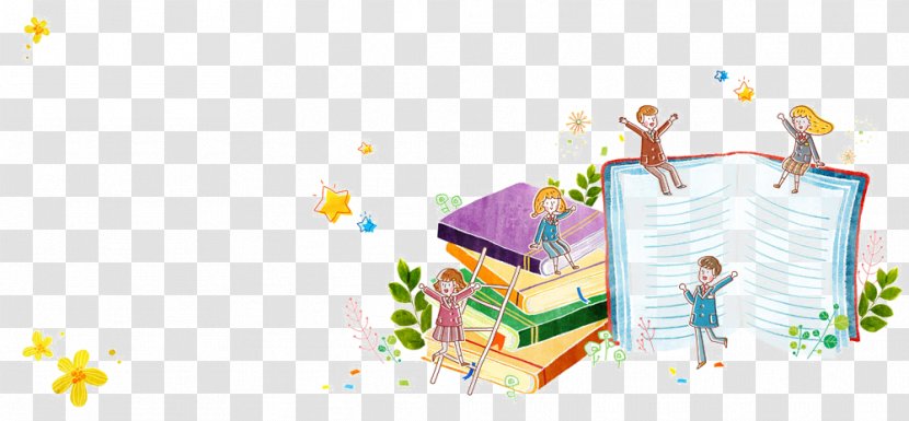 Book Cartoon Painting Illustration - Play - Opened Books Transparent PNG